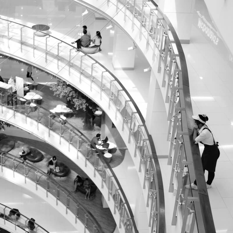 black and white architecture