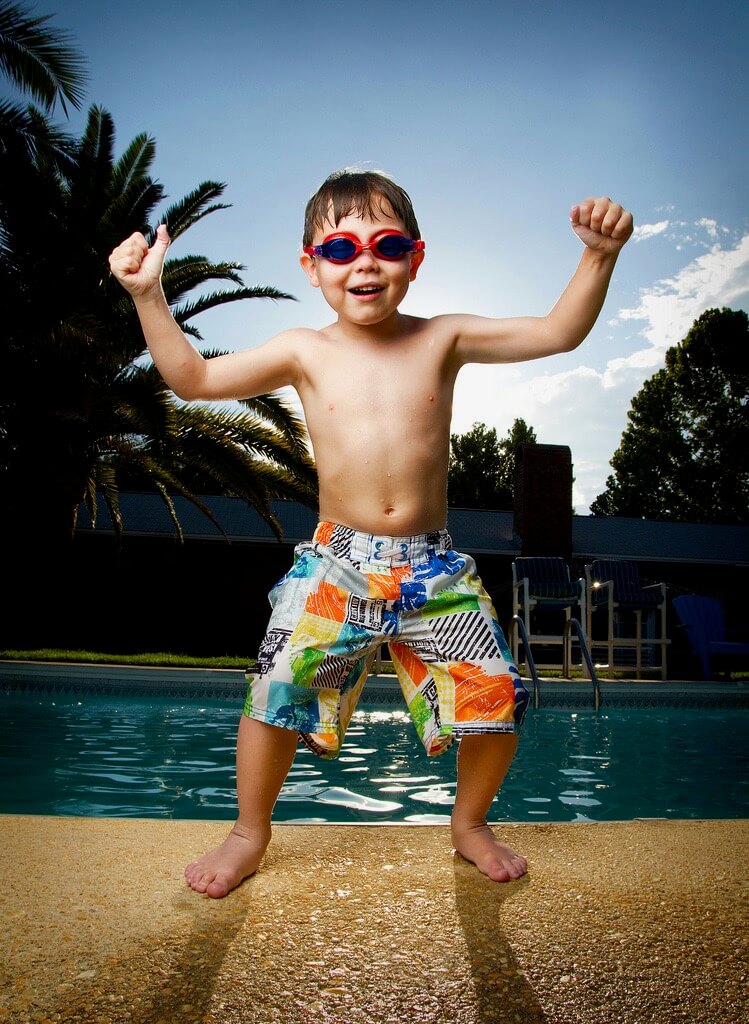 kid at pool